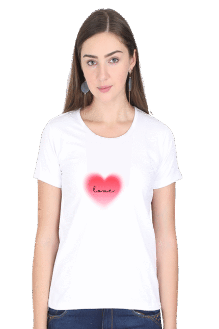 Women Love Heart T Shirt